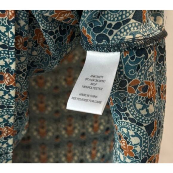 Daniel Rainn Sheer Blue Floral Blouse Sleeveless V Neck Size XL NWT MSRP $68.00 - Picture 6 of 6